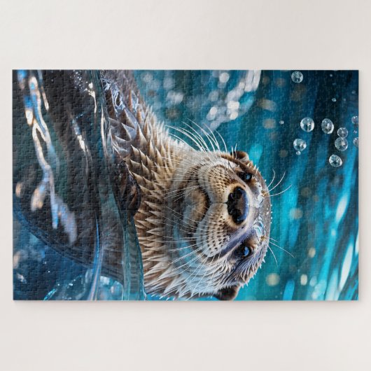 Otter Swimming ジグソーパズル (横)