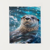 Otter Swimming タペストリー (正面)