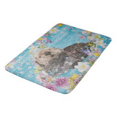 Otter Swimming in Flowers バスマット (アングル)