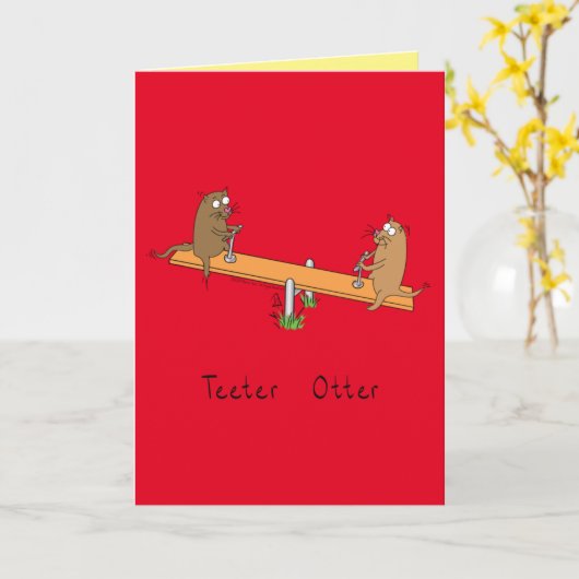 Otter Teter Totterおもしろい Kids カード (黄色い花)