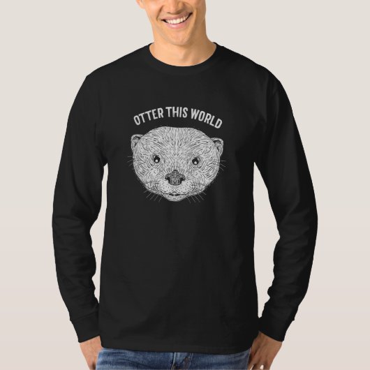 Otter This World Space Theme Otter Lover Galaxy Se Tシャツ (正面)