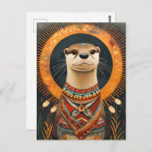 Otter Totem – Playful Deco Spirit ポストカード (正面/裏面)