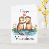 Otter Valentines Day Card カード (黄色い花)