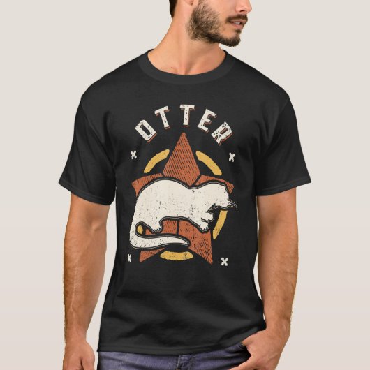 Otter Vintage Retro Classic Animal Tシャツ (正面)