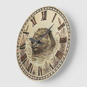 Otter Wall Clock - Serene Lake Life Decor ラージ壁時計 (傾斜)