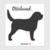 Otterhound犬シルエットビニールステッカー シール (シート)
