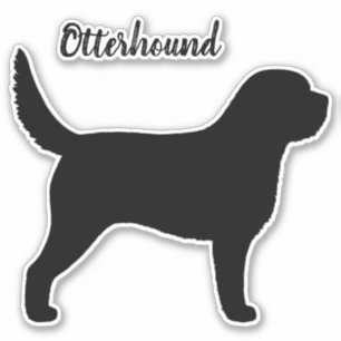 Otterhound犬シルエットビニールステッカー シール