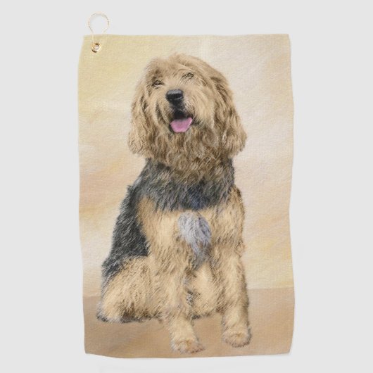 Otterhound 絵画's – かわいいオリジナルドッグアート ゴルフタオル (正面)