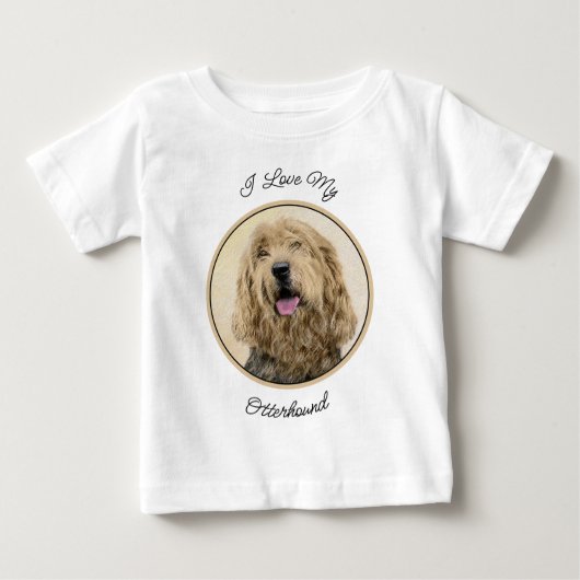 Otterhound 絵画's – かわいいオリジナルドッグアート ベビーTシャツ (正面)