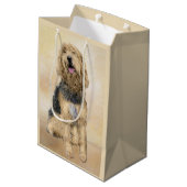 Otterhound 絵画's – かわいいオリジナルドッグアート ミディアムペーパーバッグ (裏面アングル)