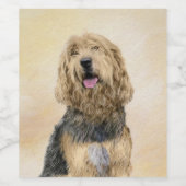 Otterhound 絵画's – かわいいオリジナルドッグアート ワインラベル (シングルラベル)