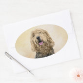 Otterhound 絵画's – かわいいオリジナルドッグアート 楕円形シール (封筒)