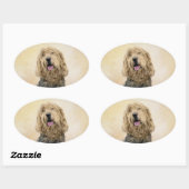Otterhound 絵画's – かわいいオリジナルドッグアート 楕円形シール (シート)