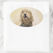 Otterhound 絵画's – かわいいオリジナルドッグアート 楕円形シール (バッグ)