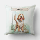 Otterhound Watercolor Personalized Dog クッション (正面)