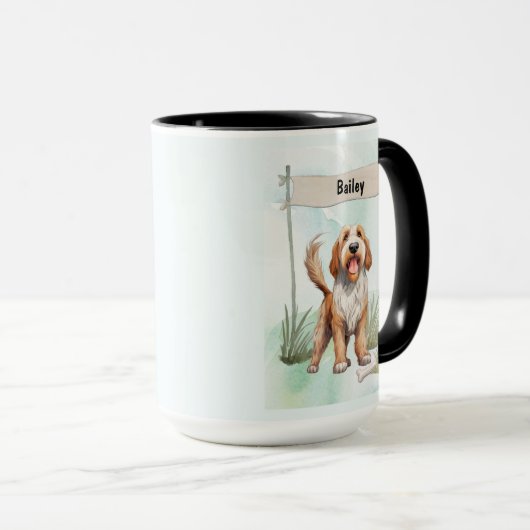 Otterhound Watercolor Personalized Dog マグカップ (正面右)
