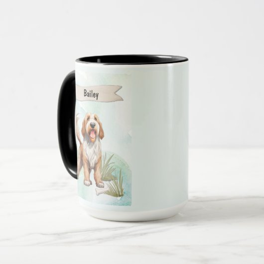 Otterhound Watercolor Personalized Dog マグカップ (正面左)