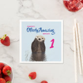 Otterly Amazing誕生日かわいいOtter写真 スタンダードカクテルナプキン (インサイチュ)