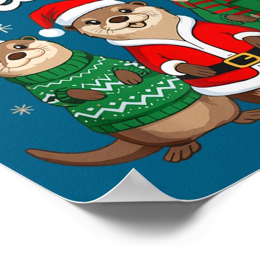 Otterly Awesome! Christmas Otter Design For Holida ポスター (角)