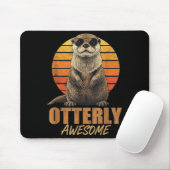 Otterly Awesome Retro Sunset Sea Otter Lover Graph マウスパッド (マウス)