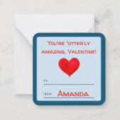 'otter'ly cute kids classroomバレンタインノートカード ノートカード (裏面)