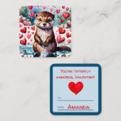 'otter'ly cute kids classroomバレンタインノートカード ノートカード (正面/裏面)