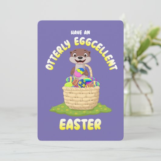 Otterly Eggellent Cartoon Otter Easter Egg シーズンカード (スタンド正面)