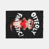 Otterly Fantastic Funny Sitive Quote Sea Lover Pun フリースブランケット (正面(横))