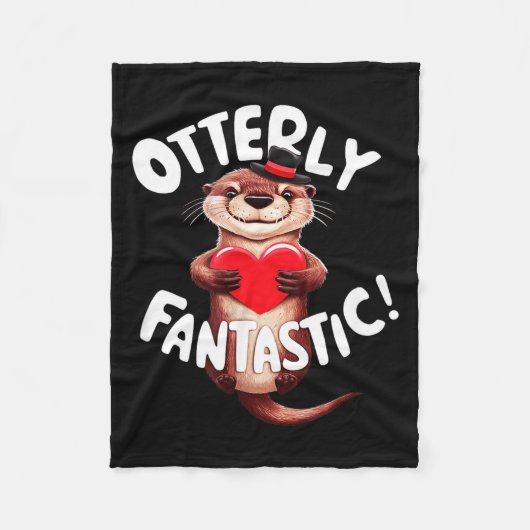 Otterly Fantastic Funny Sitive Quote Sea Lover Pun フリースブランケット (正面)