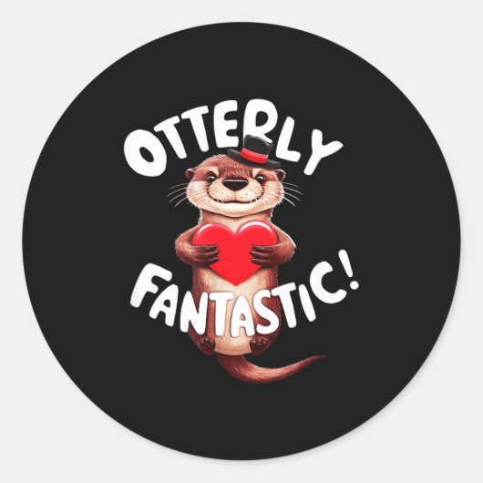 Otterly Fantastic Funny Sitive Quote Sea Lover Pun ラウンドシール (正面)