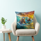 Ottersサーフィン02デザインby Rich AMeN Gill クッション (椅子)