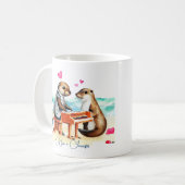 Otters Couple in Love コーヒーマグカップ (正面左)