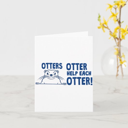 Otters Otter Help Each Otters Funny Saying  カード (黄色い花)