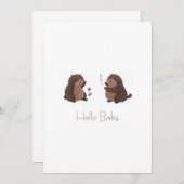 Otto der braune Maulwurf Einladungskarte Baby 招待状 (正面/裏面)