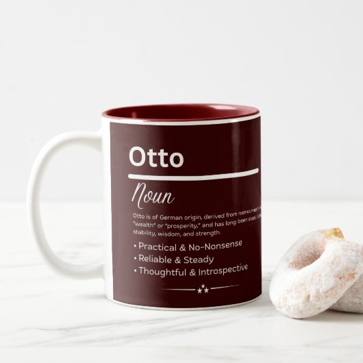 Otto Personalized Name ツートーンマグカップ (ドーナツ)