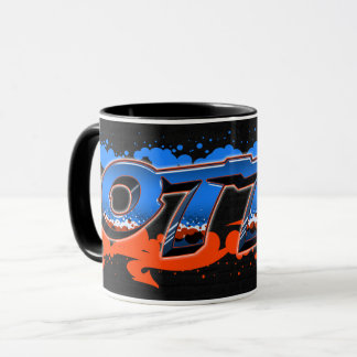 Otto Vorname Name Graffiti blue orange Tasse マグカップ