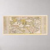 Ottoman Empire Map by Henri Chatelain (1719) ポスター (正面)