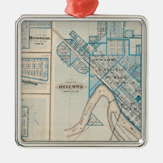 Ottumwa、ラッセル、Scrantonの計画 メタルオーナメント (正面)
