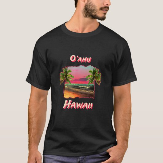 Ou2018ahuハワイのビーチ Tシャツ (正面)