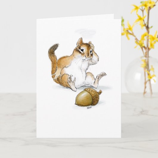 Ouchリスの挨拶状 カード (黄色い花)