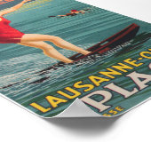 Ouchy, Lausanne, Switzerland Vintage旅行ポスター ポスター (角)