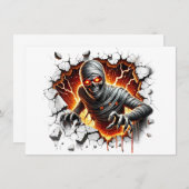 Oud en Griezelig Mummie Skelet Breekt Door 招待状 (正面/裏面)