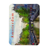 Oudekerkの近くの運河の眺め。 マグネット (縦)