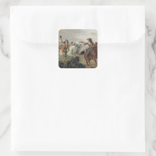 Oudenaarde – 騎兵の小競り合い(パネル油) スクエアシール (バッグ)