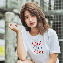 Ouiシャツフランスの、スローガンTシャツ、かわいいyesTシャツ Tシャツ