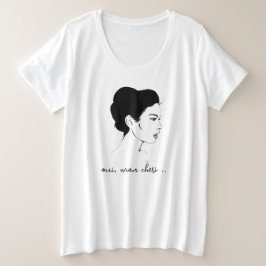 Oui、Mon Cheri T-Shirt プラスサイズTシャツ