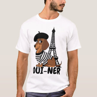 Oui-Ner犬 楽しいダックスフント ウィナーメメ Tシャツ