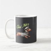 Oui Ner Funny Dachshund Wiener Dog French Humor  コーヒーマグカップ (左)