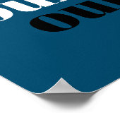 oui ouiブルーモダンタイポグラフィシンプルバスルームPos ポスター (角)