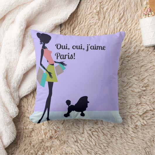 「Oui、oui、j'aime Paris」 クッション (ブランケット)